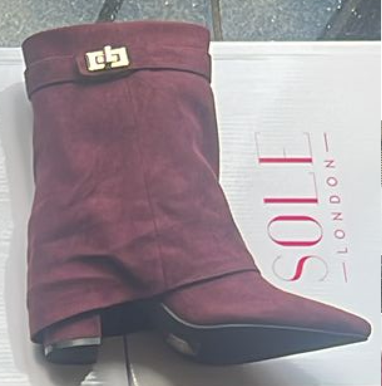 LADIES WOMEJS ANKEL FOLD OVER BUCKLE FASHION ZIP POINTED BLOCK HEEL BOOTS SIZE 3