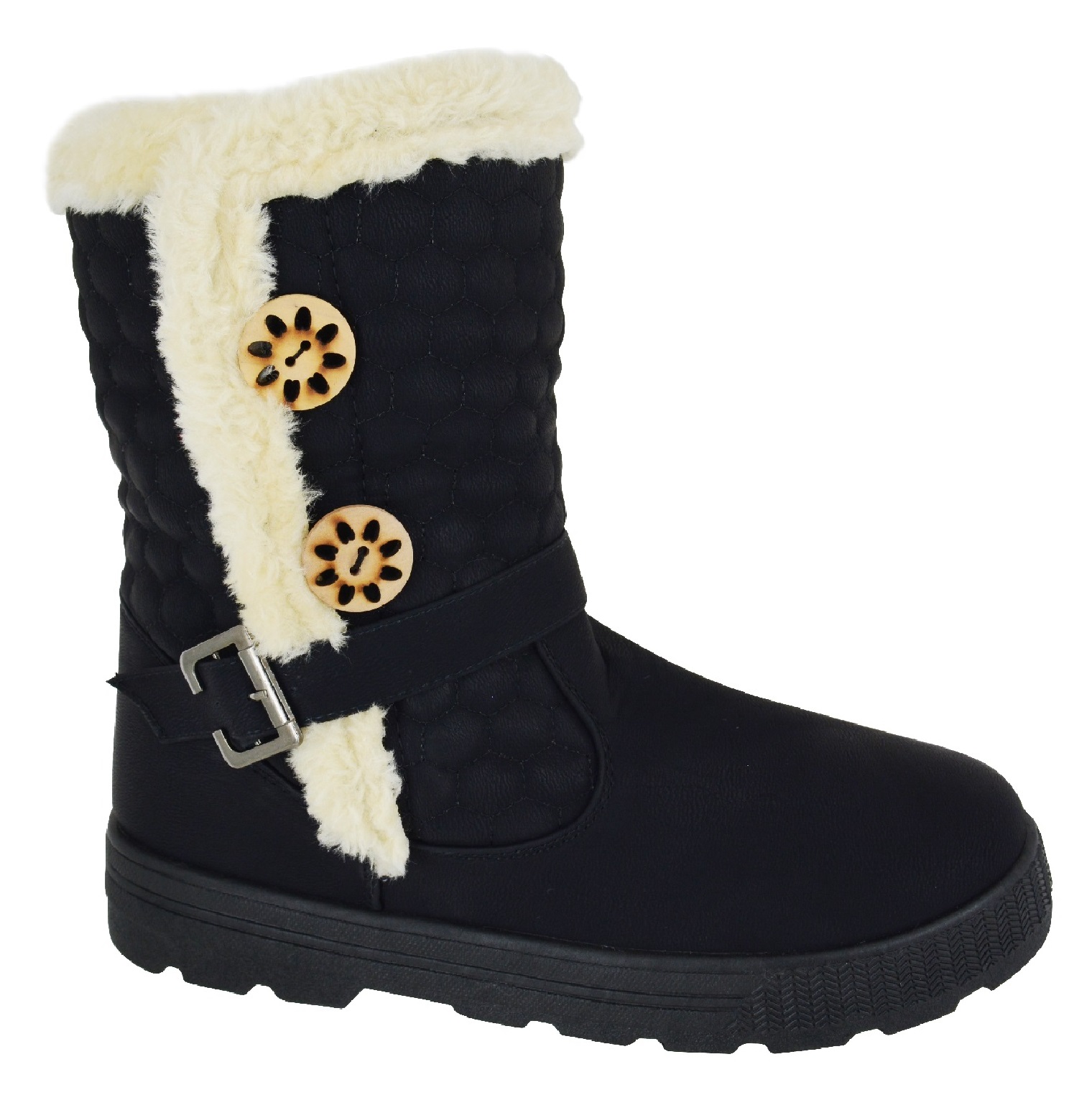 fur lined black boots womens