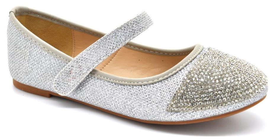 S Kids Flat Shoe Childrens Diamante Party Bridesmaid Velcro S Kids Flat Shoe Childrens Diamante Party Bridesmaid