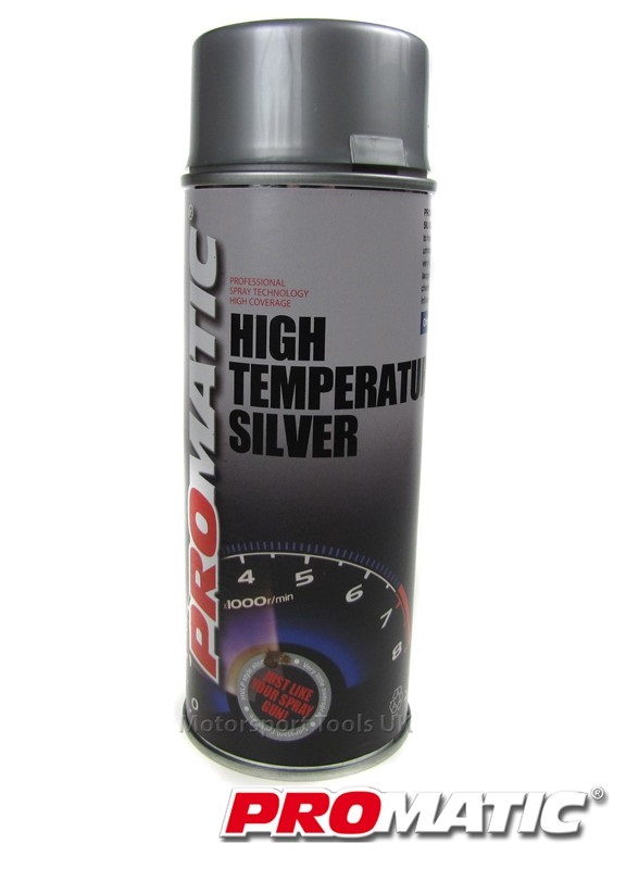 Promatic Silver High Temperature Aerosol Spray Can VHT Paint 400ml