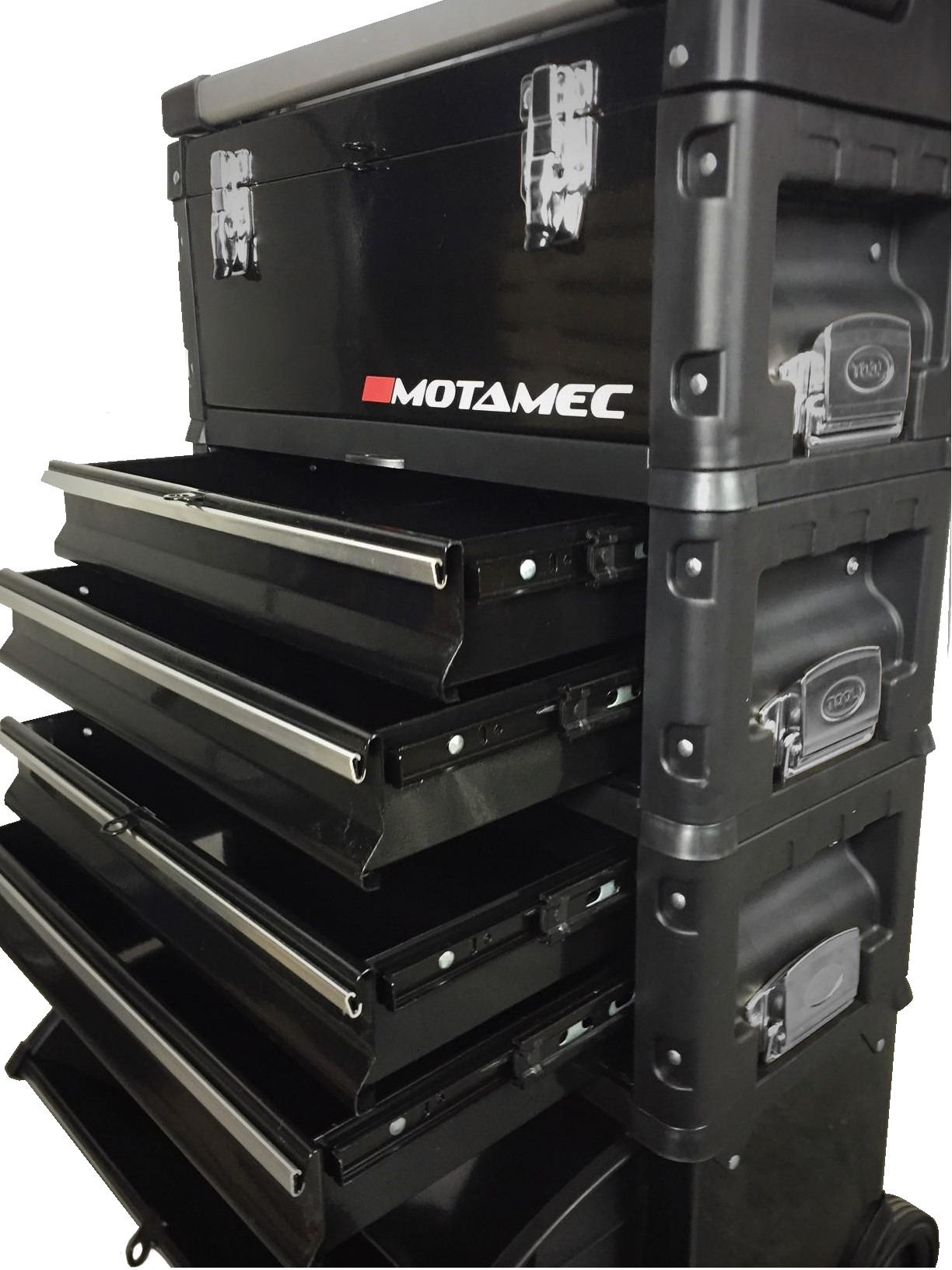 Motamec Modular Tool Box Trolley Mobile Cart 4 Module Stack Cabinet ...