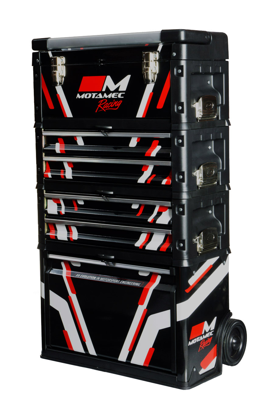 Motamec Racing BLACK Modular Tool Box Trolley Mobile Cart Cabinet Chest ...