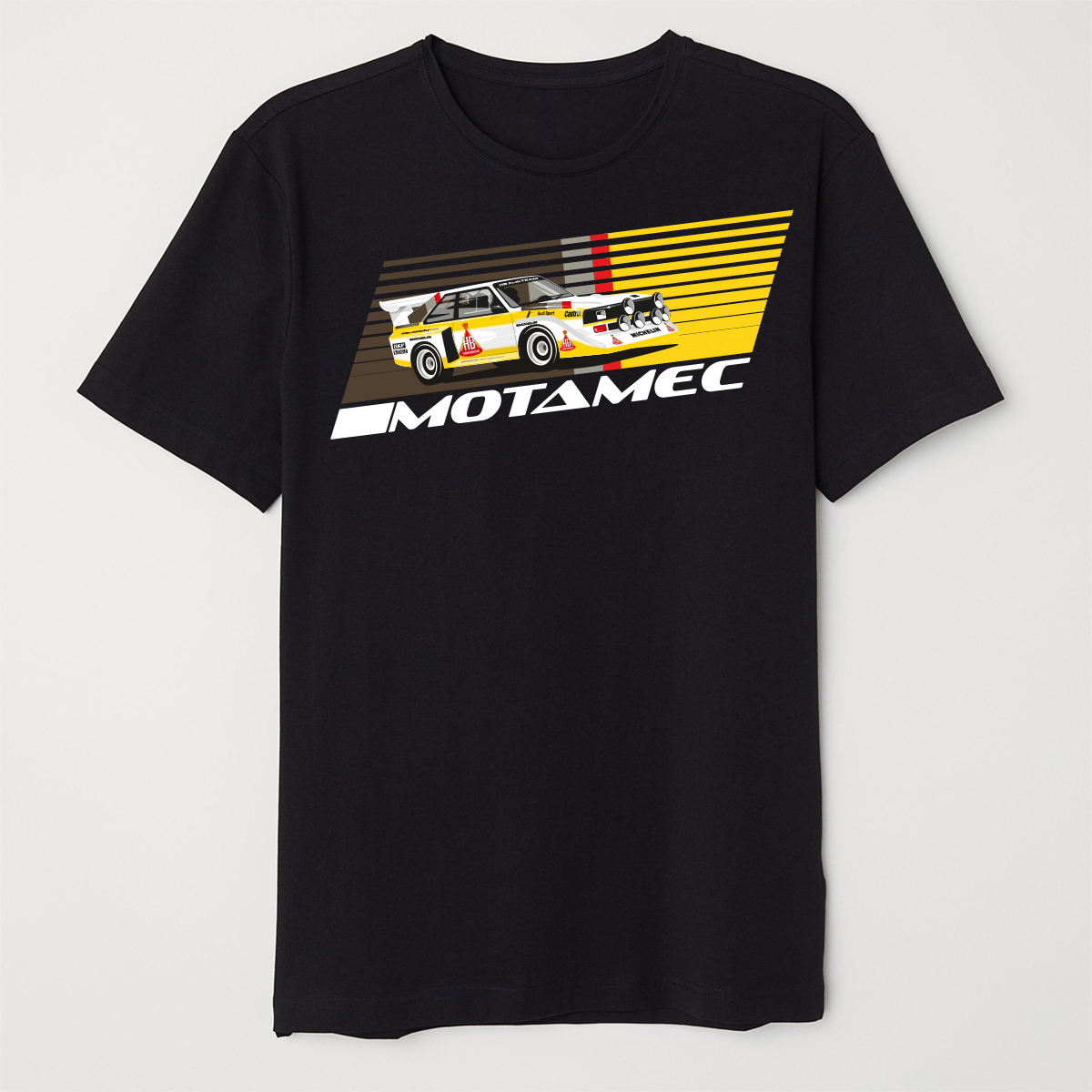 Motamec HB Audi Quattro S1 Group B Rally Car T-Shirt - Black - Picture 4 of 11
