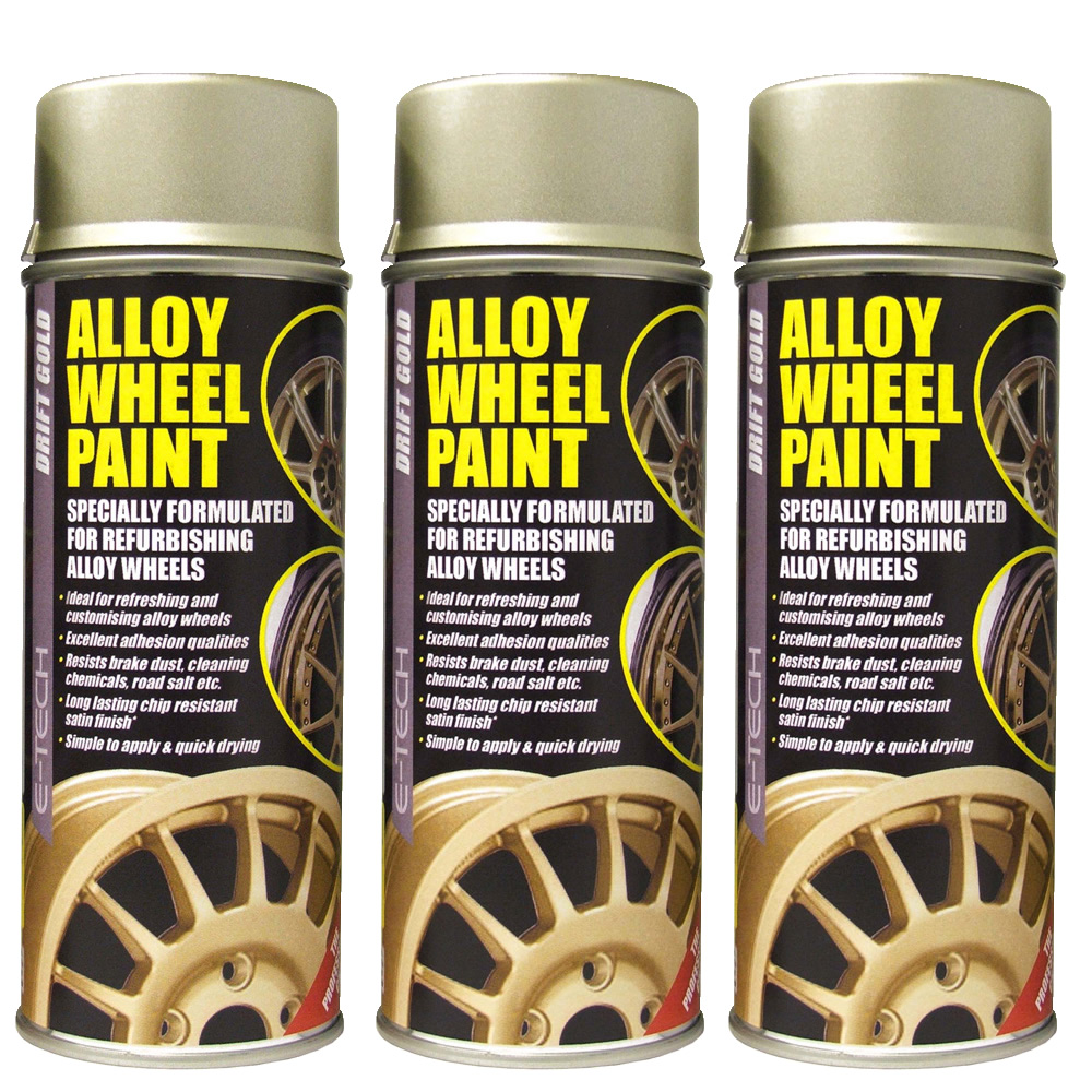 3x Drift Gold ETech Alloy Wheel Paint 400ml Chip Resistant eBay