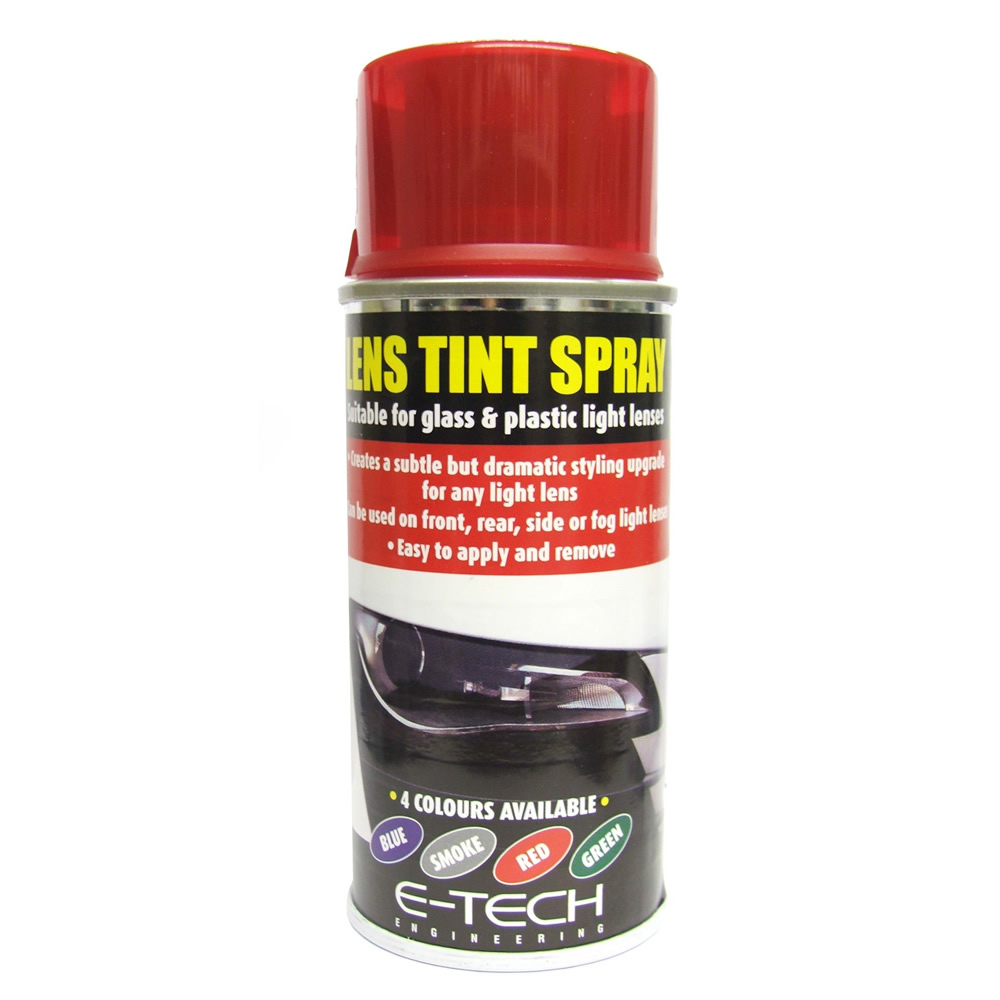 ETech Headlight Headlamp Red Lens Tint Spray 150ml Plastic Glass