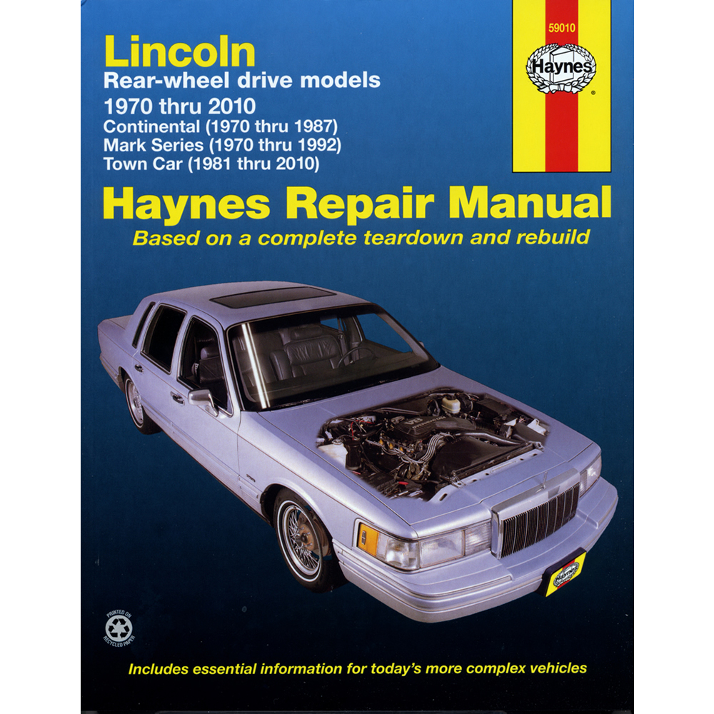 Lincoln Continental 1970-1997 Haynes USA Workshop Manual