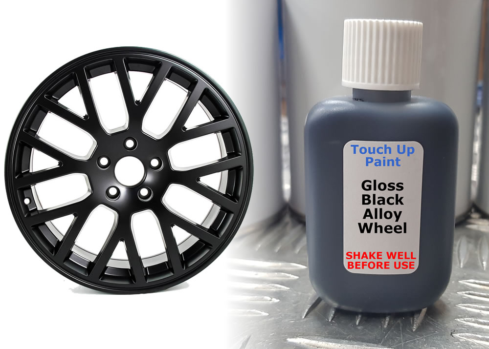 Gloss Black Alloy Wheel Touch Up Repair Kit Paint With Brush Kurbing Scratch eBay