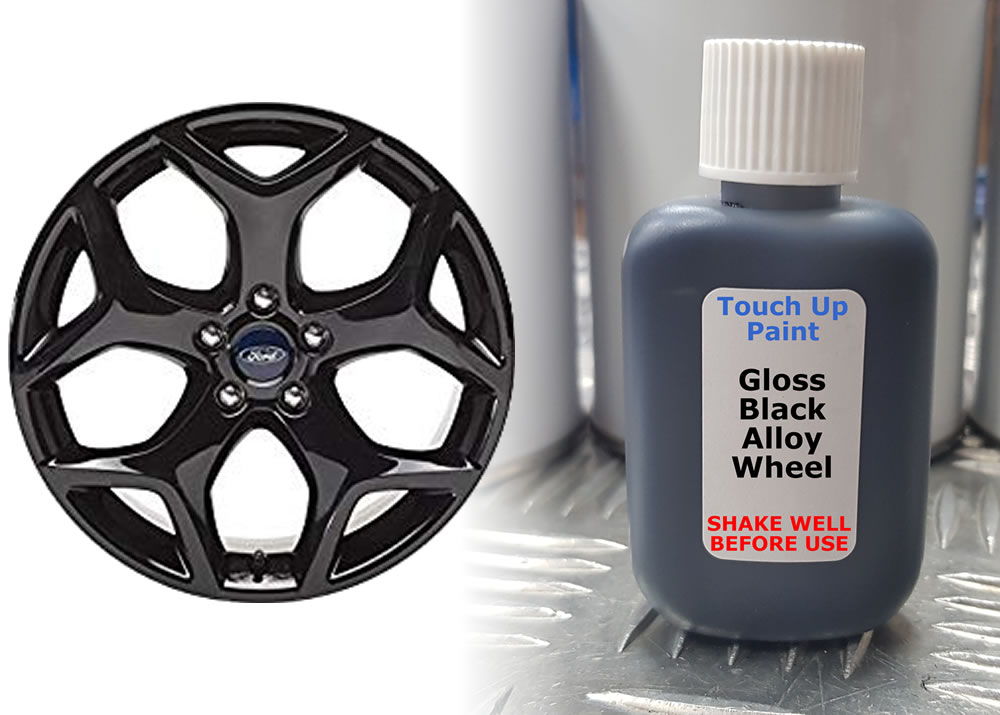 BLACK Alloy Wheel Touch Up Paint FORD FIESTA FOCUS ZETEC S ST 30ml Kurb