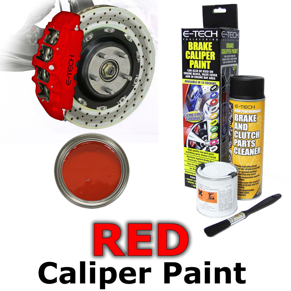 ETech RED Brake Caliper Paint Tin Brush Aerosol Cleaner