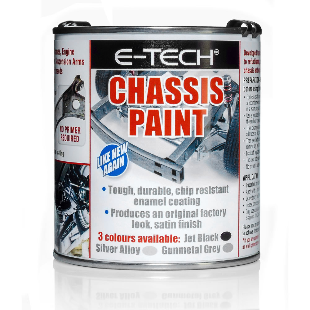 ETech Jet Black Chassis Paint 500ml Brush On Chip Resistant Car Van