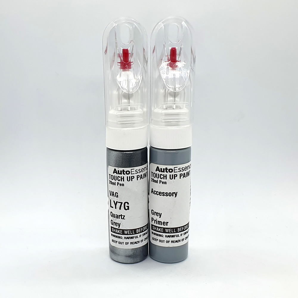 AUDI QUARTZ GREY LY7G GRAY TOUCH UP PEN BOTTLE BRUSH REPAIR PAINT CHIP