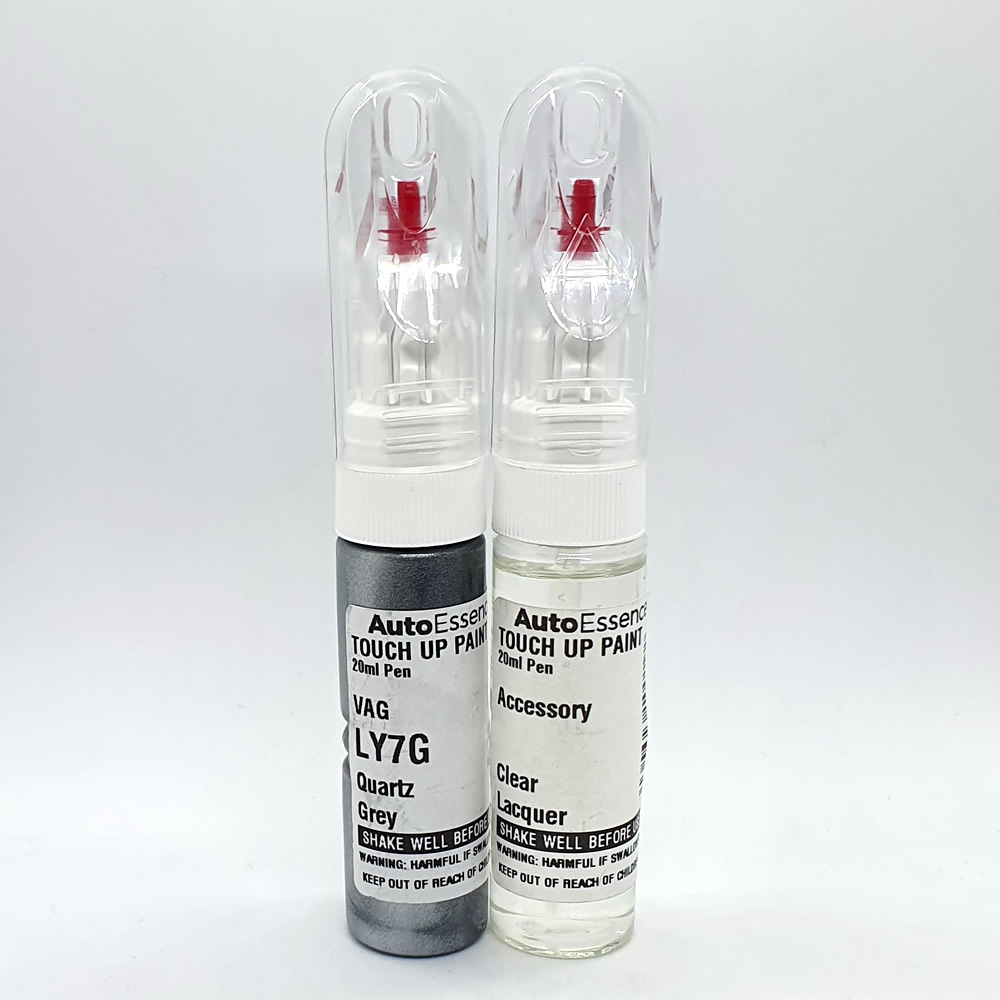 AUDI QUARTZ GREY LY7G GRAY TOUCH UP PEN BOTTLE BRUSH REPAIR PAINT CHIP