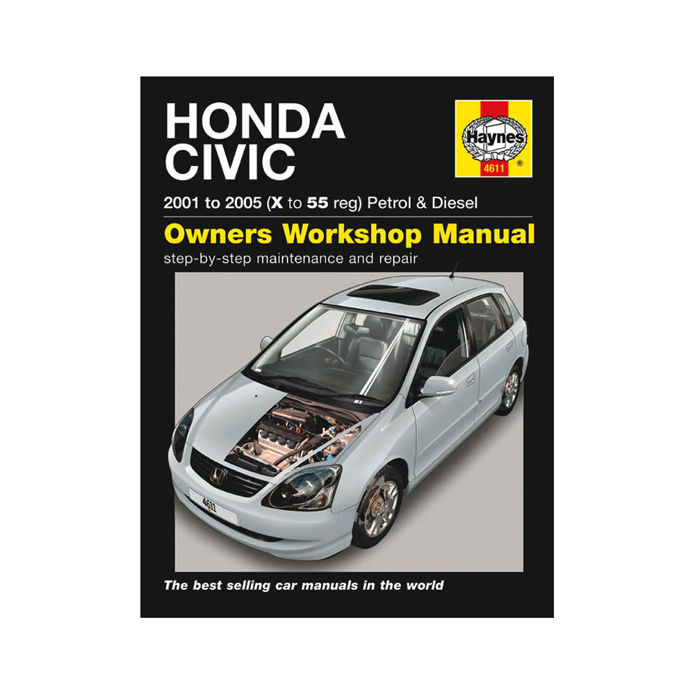 [4611] Honda Civic 1.4 1.6 Petrol 1.7 Diesel 01-05 (X to 55 Reg) Haynes  Manual