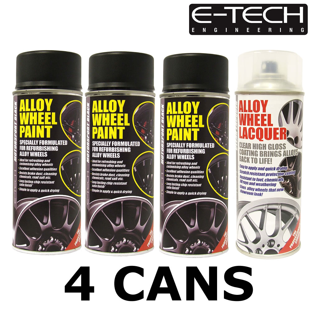 ETech Motorsport Black and Lacquer Car Alloy Wheel Spray Paint 4