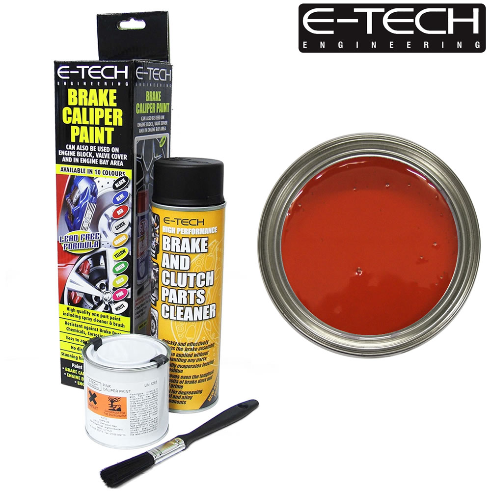 RED ETech Brake Caliper Paint Kit Also For Drums Car ETECH Engine Bay