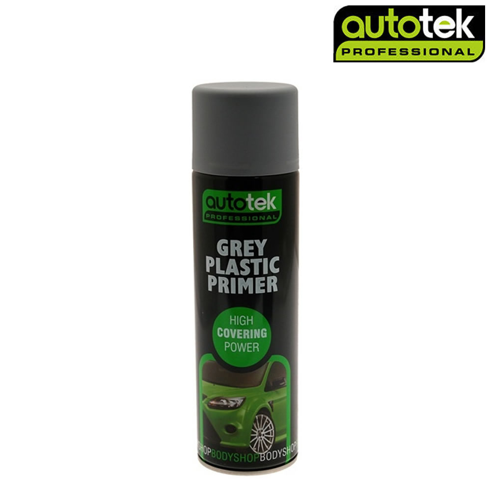 AUTOTEK Professional Grey Plastic Primer 500ml Spray Paint High Coverage 696578689664 eBay