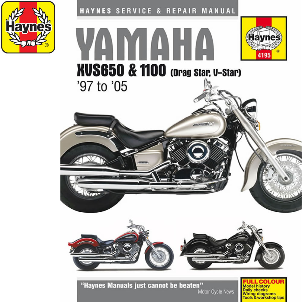[4195] Yamaha XVS650 XVS1100 Drag Star V-Star 1997-2011 Haynes Workshop  Manual