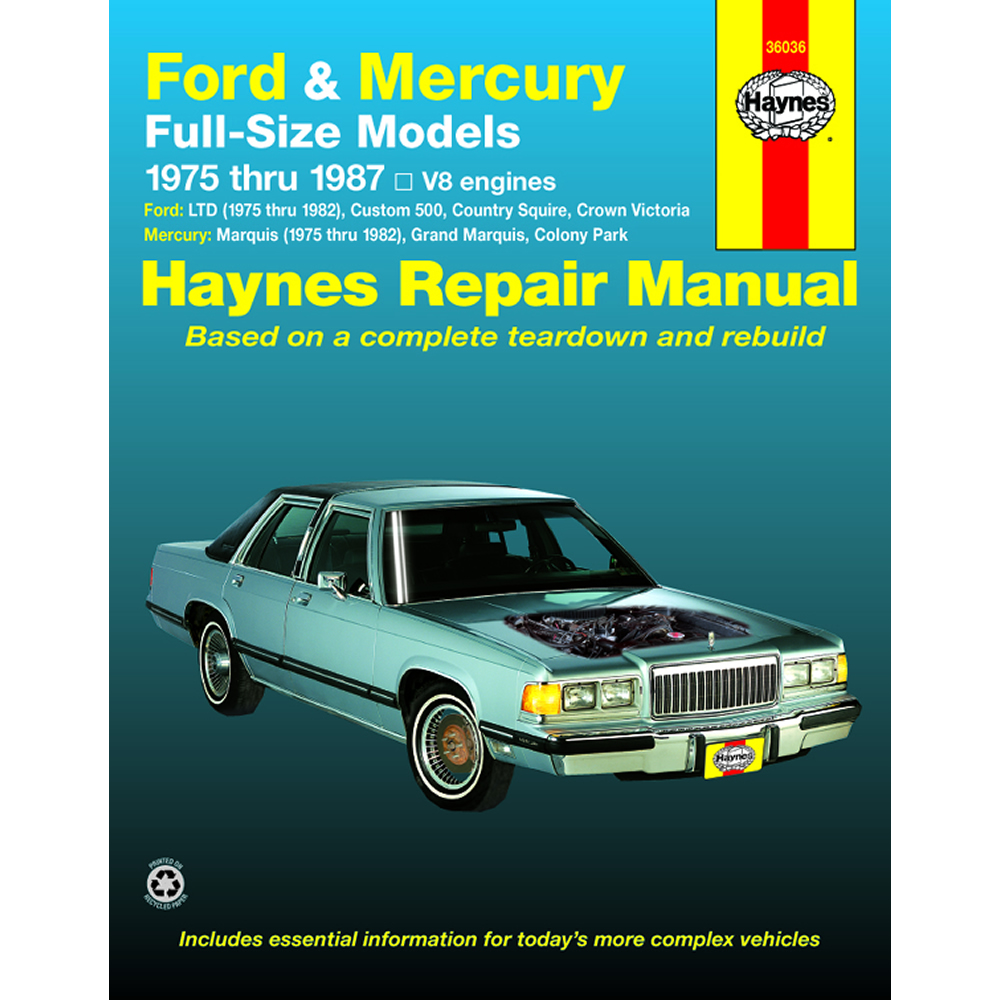 Mercury Colony Park 1987-1987 Haynes USA Workshop Manual