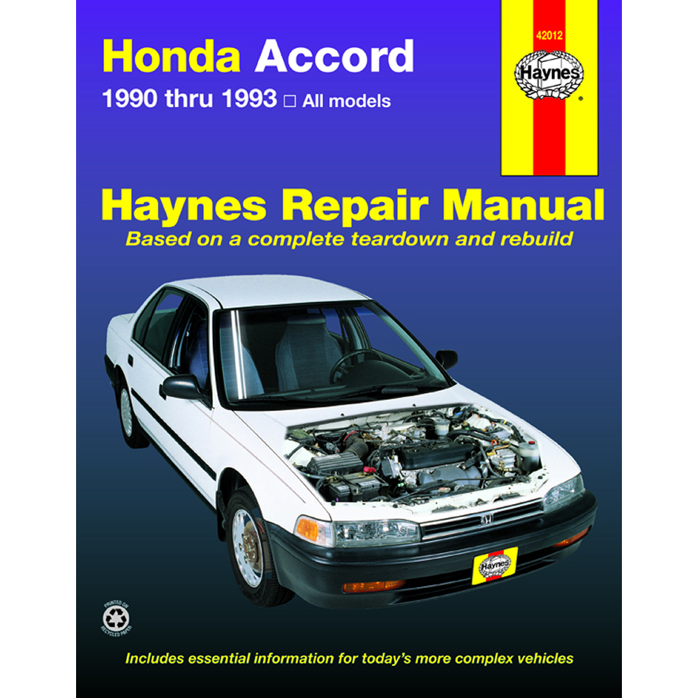 Honda Accord All Models 1990-1993 Haynes USA Workshop Manual