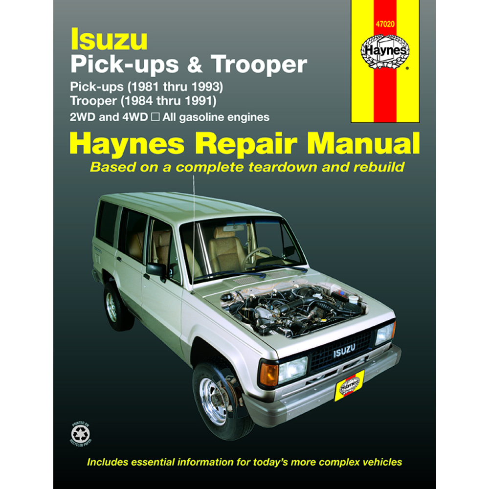 Isuzu Trooper 2WD 4WD 1984-1991 Haynes USA Workshop Manual