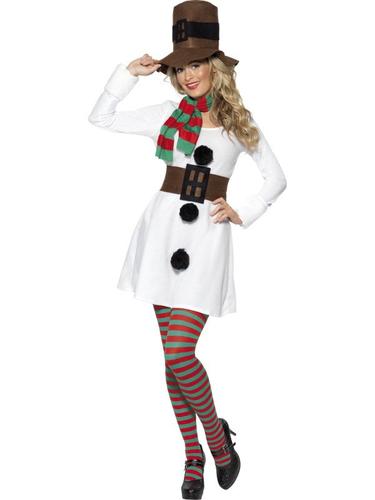 Mr & Miss Snowman Adults Fancy Dress Christmas Winter Wonderland Festive Costume - Picture 15 of 17