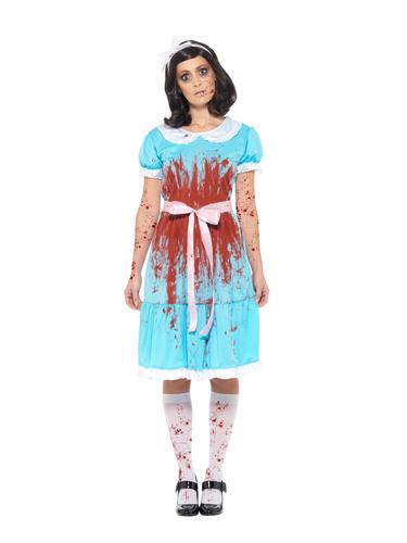 Sangriento Asesino Gemelo Damas Elegante Vestido Brillante Mujeres Adultos Disfraz de Halloween - Imagen 7 de 12