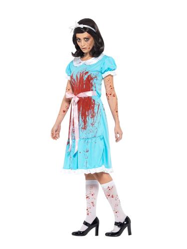 Sangriento Asesino Gemelo Damas Elegante Vestido Brillante Mujeres Adultos Disfraz de Halloween - Imagen 9 de 12