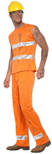 Coal Miner Mens Fancy Dress Uniform Occupation Builder Adults Costume Outfit New - Picture 8 of 12