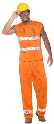 Coal Miner Mens Fancy Dress Uniform Occupation Builder Adults Costume Outfit New - Picture 7 of 12