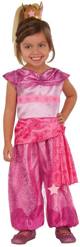 Leah Genie Girls Fancy Dress Shimmer & Shine Cartoon Kids Childs Costume Outfit - Picture 4 of 4