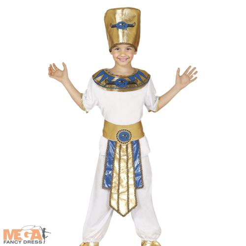 Pharao Jungen Kostüm altägyptischer König Kinder historisches Buch Tag Kostüm - Bild 7 von 8