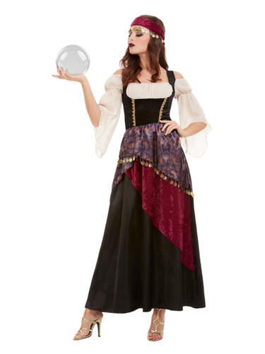 Deluxe Fortune Teller Ladies Fancy Dress Romany Gypsy Adults Circus Act Costume - Picture 4 of 8