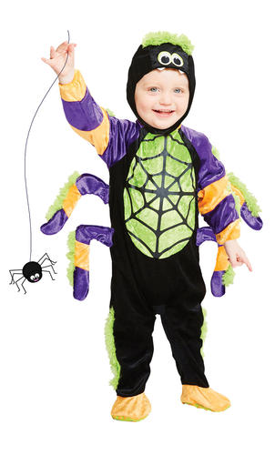 Spooky Spider Kids Fancy Dress Halloween Boys Girls Toddlers Childrens Costume - Picture 4 of 6