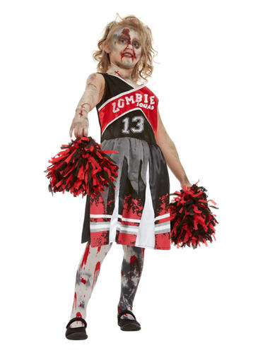 Calzas Niñas Niños Disfraz Halloween Vestido de fantasía No-muertos Zombie Cheerleader