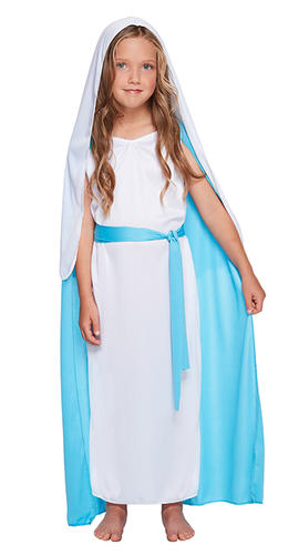 Virgin Mary Girls Fancy Dress Christmas Nativity Play Kids Festive Xmas Costume