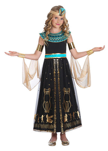 Dazzling Cleopatra Girls Fancy Dress Ancient Egpytian Queen Kids Costume Outfit - Picture 4 of 6