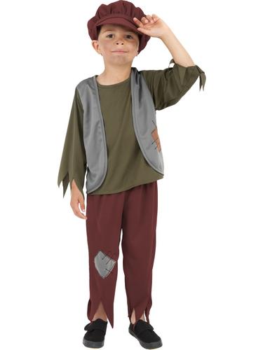 Poor Victorian Boys Fancy Dress Book Week Dickens Oliver Twist Kids Costume New - Picture 7 of 9