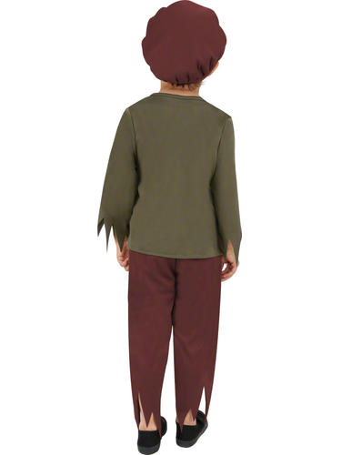 Poor Victorian Boys Fancy Dress Book Week Dickens Oliver Twist Kids Costume New - Picture 6 of 9