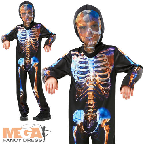 Glow in the Dark Skeleton Boys Fancy Dress Spooky ...