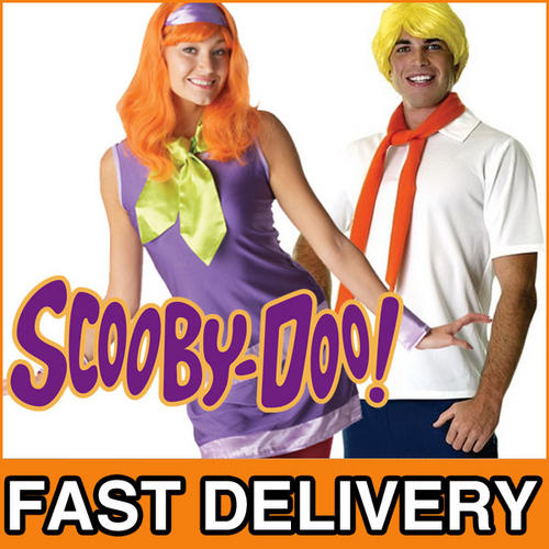 Scooby Doo Daphne & Fred Couple Fancy Dress Costume Mens Ladies Outfits
