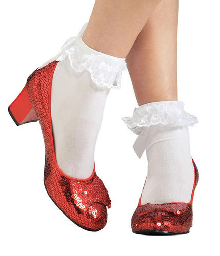 Dorothy Ruby Red Slippers Shoes Fancy Dress Wizard of Oz Ladies Costume ...