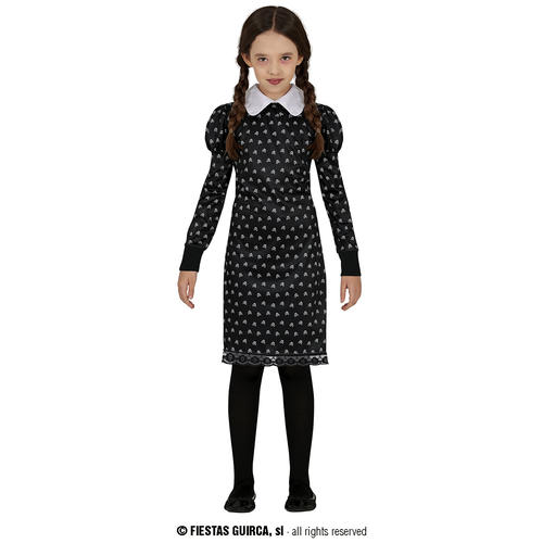 Niñas Wednesday The Addams Familia Elegante Vestido Halloween Niños Disfraces Niños Reino Unido - Imagen 3 de 17
