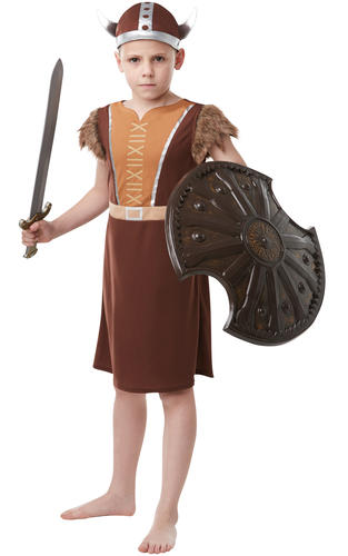 Viking Barbarian Kids Fancy Dress Medieval Saxon Boys Girls Book Day Costume - Picture 11 of 34