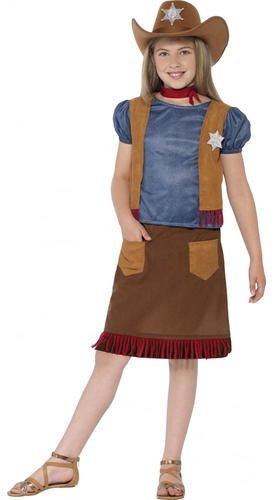 Kinder Cowgirl Wild West Cowboy Kostüm Mädchen Buch Woche Kostüm Jessie Outfit - Bild 11 von 12