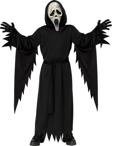 Scream Ghost Face Kinder Kostüm + Handschuhe Halloween Horror Kinderkostüm - Bild 10 von 11