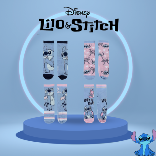 4 Pack Disney Lilo & Stitch Socks + Gift Tin Girls Christmas Gifts STocking Fill - Picture 12 of 12