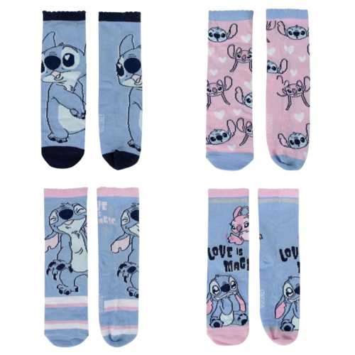 4 Pack Disney Lilo & Stitch Socks + Gift Tin Girls Christmas Gifts STocking Fill - Picture 10 of 12