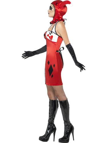 Sinister Jester Ladies Fancy Dress Cirque Circus Harlequin Halloween Costume - Picture 2 of 6