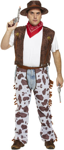 Cowboy Men's Fancy Dress Western Adult Sherrif Rodeo Costume Outfit + Hat M,L,XL - Picture 4 of 4