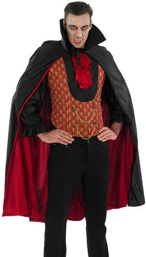 Count Dracula Mens Fancy Dress Halloween Vampire Adults Costume Outfit with Cape - Picture 3 of 6